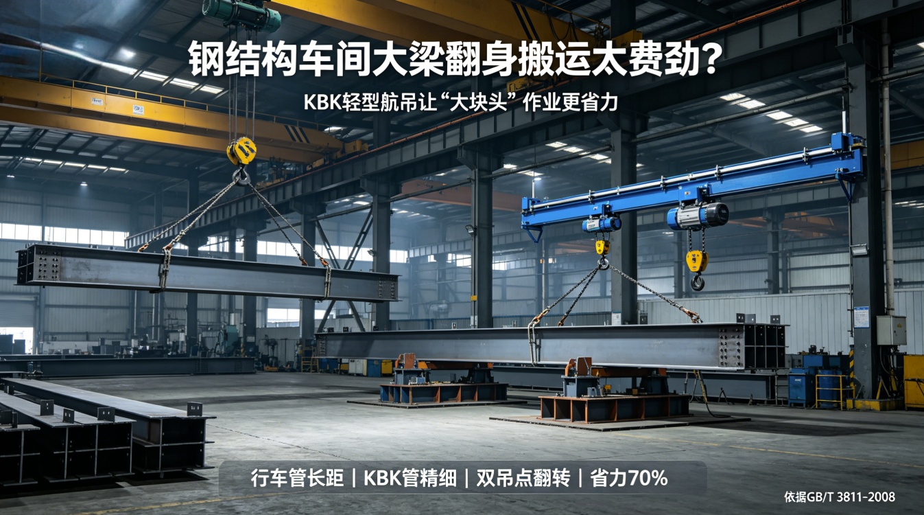 行车与KBK协作搬运钢结构大梁图 行车与KBK协作搬运钢结构大梁图