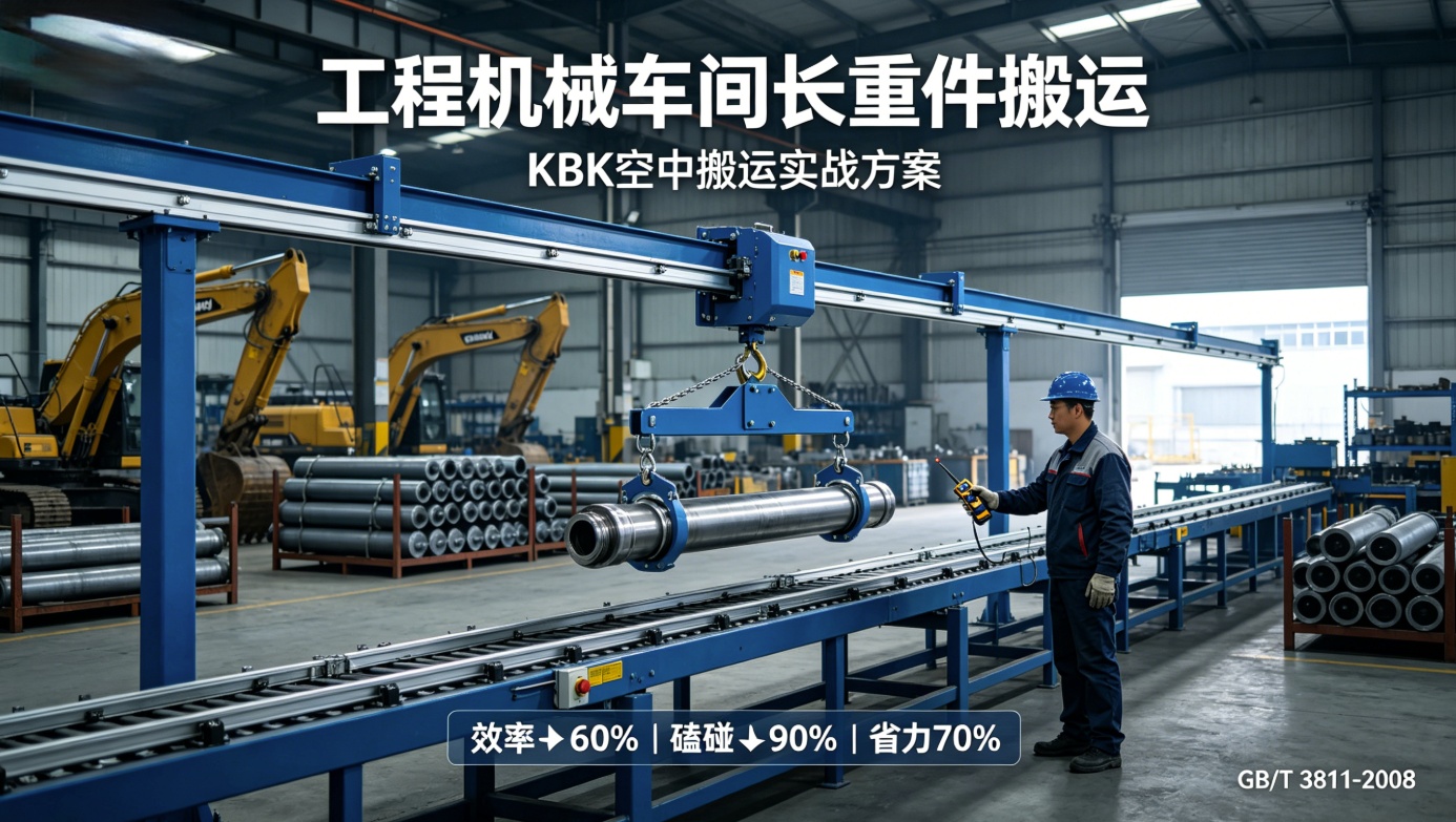 KBK起重机吊运工程机械油缸和小臂封面图
