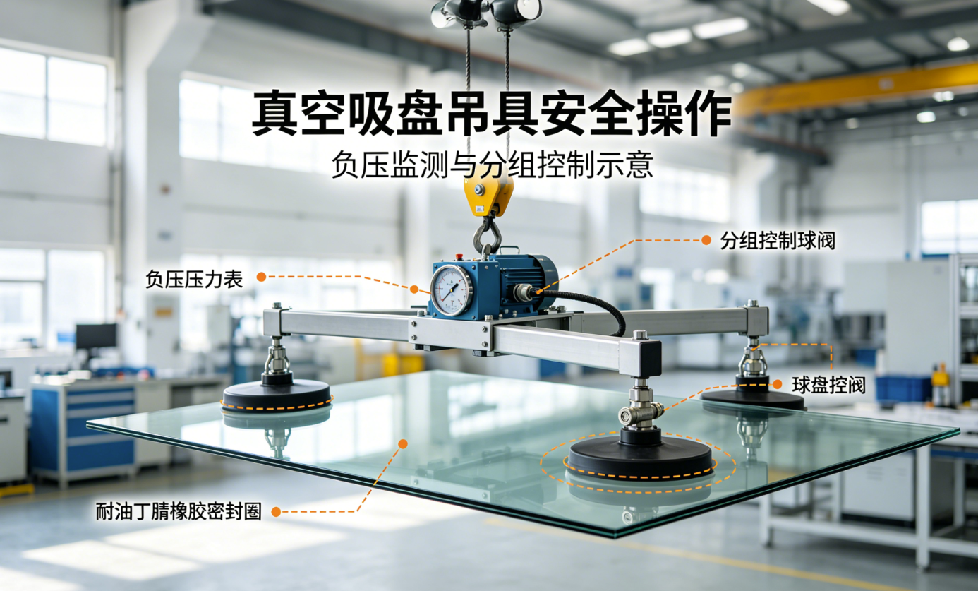 真空吸盘吊具安全吸附与搬运操作 真空吸盘吊具安全吸附与搬运操作