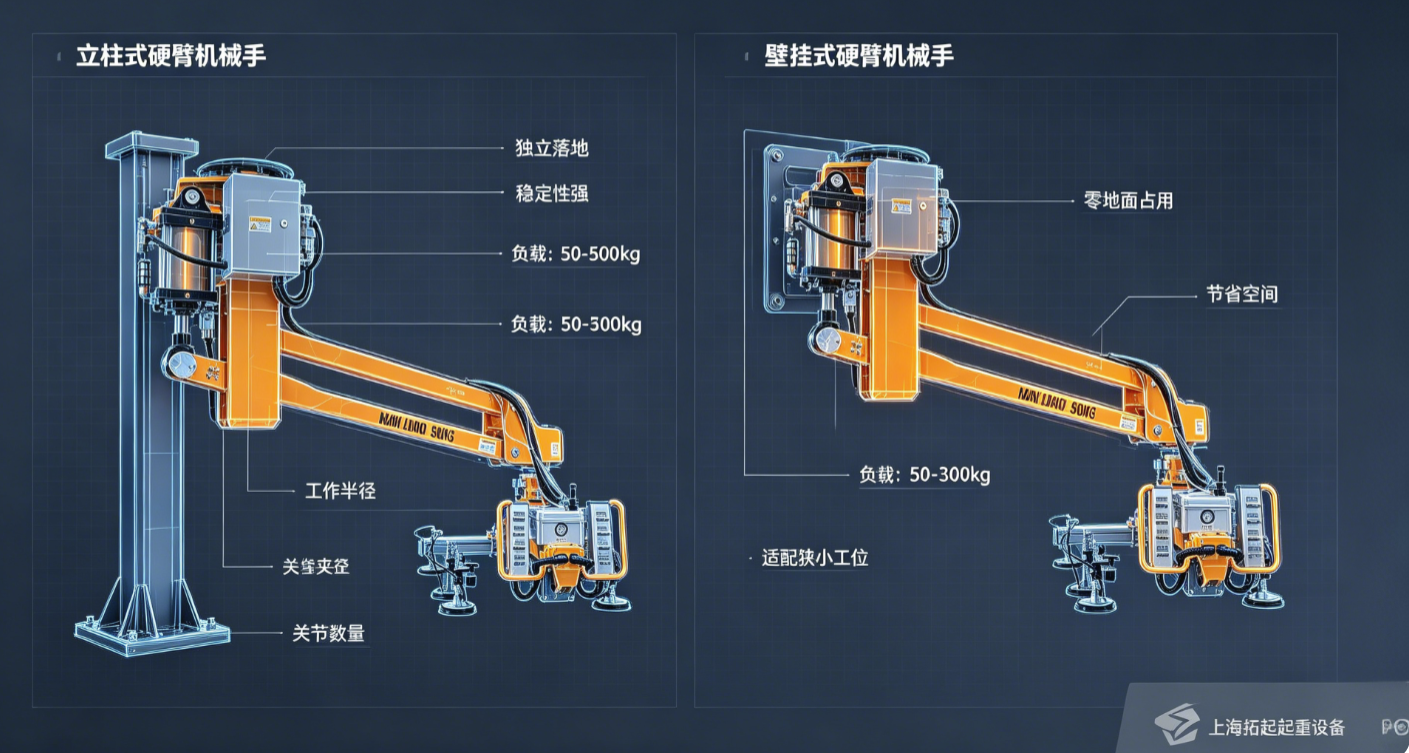 硬臂机械手结构及关节示意图