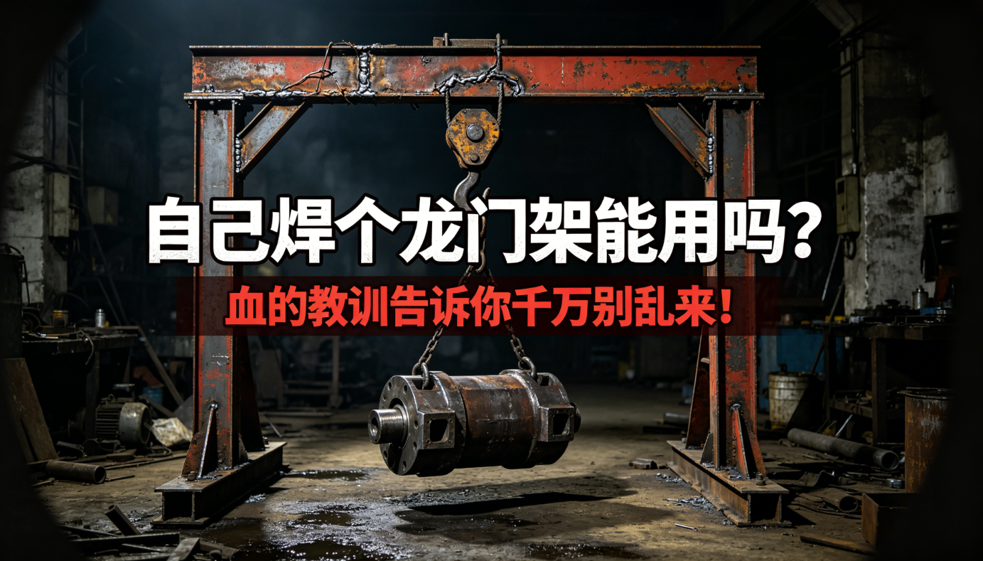 自制龙门架致命隐患警示图 自制龙门架致命隐患警示图