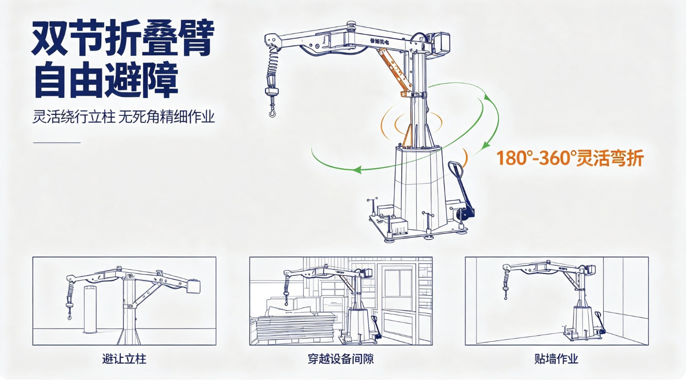 上海拓起起重折臂吊双节折叠臂避障原理图解
