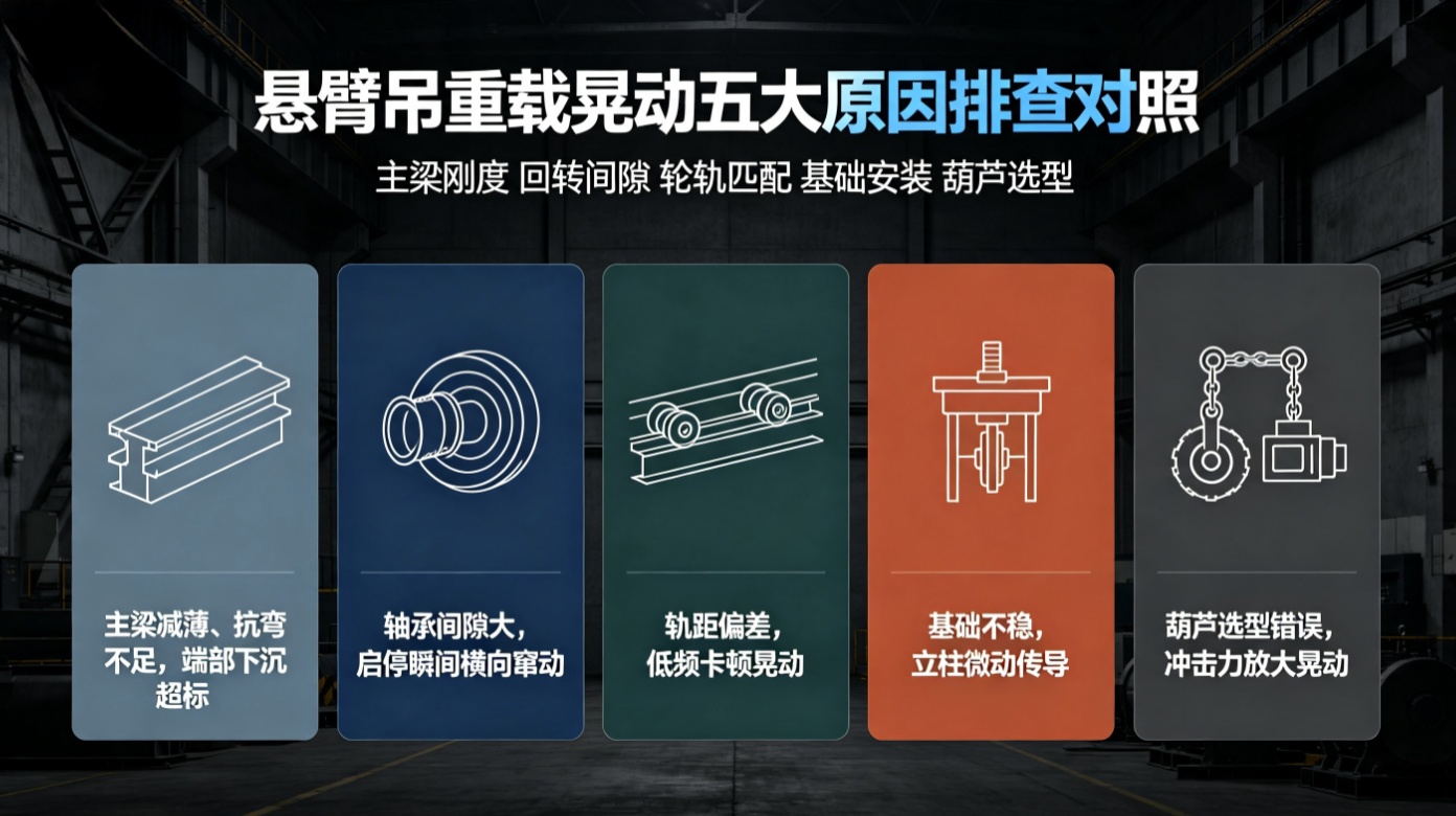 上海拓起起重悬臂吊重载晃动原因排查图解 上海拓起起重悬臂吊重载晃动原因排查图解
