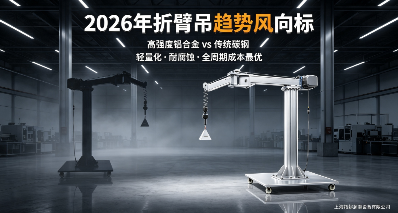 铝合金折臂吊vs碳钢,2026年轻量化趋势,上海拓起起重 铝合金折臂吊vs碳钢,2026年轻量化趋势,上海拓起起重