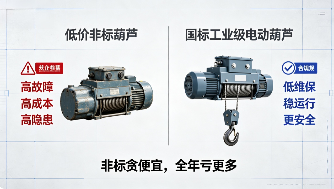 国标与低价电动葫芦成本对比 国标与低价电动葫芦成本对比
