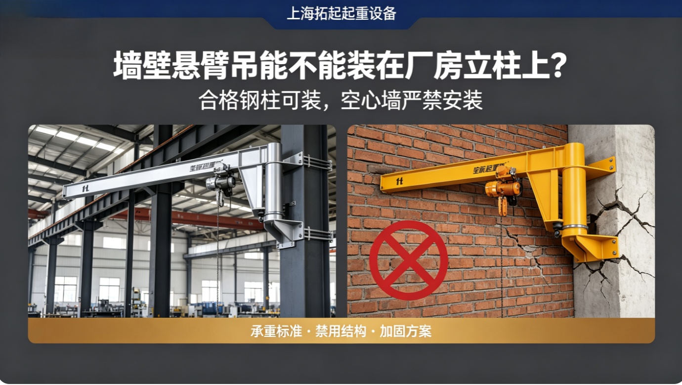 墙壁悬臂吊立柱安装可行性对比封面,合格与禁用结构示意 墙壁悬臂吊立柱安装可行性对比封面,合格与禁用结构示意