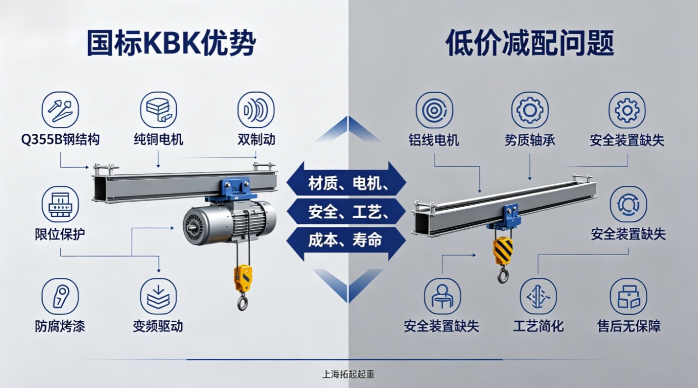 上海拓起起重 KBK 设备优劣对比图