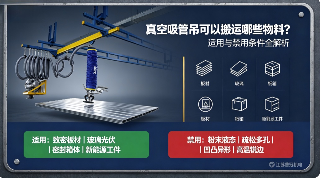 江苏普冠机电真空吸管吊物料适配图 江苏普冠机电真空吸管吊物料适配图